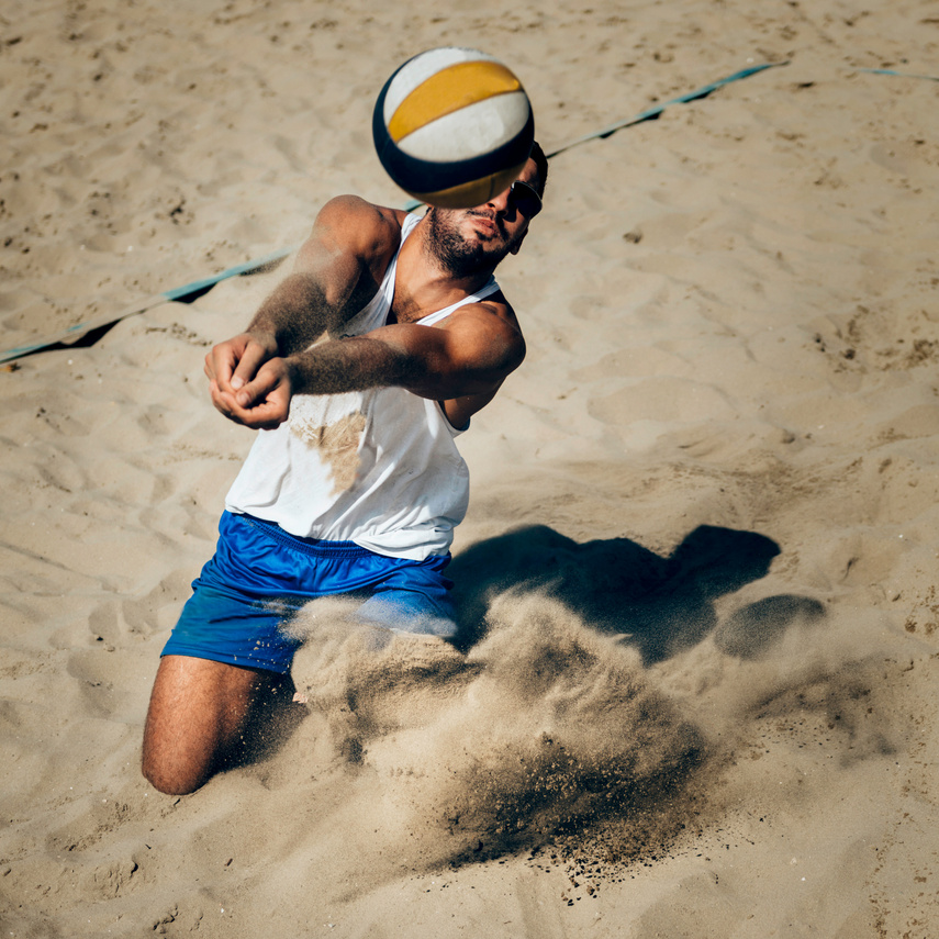 Beach volleyball dig
